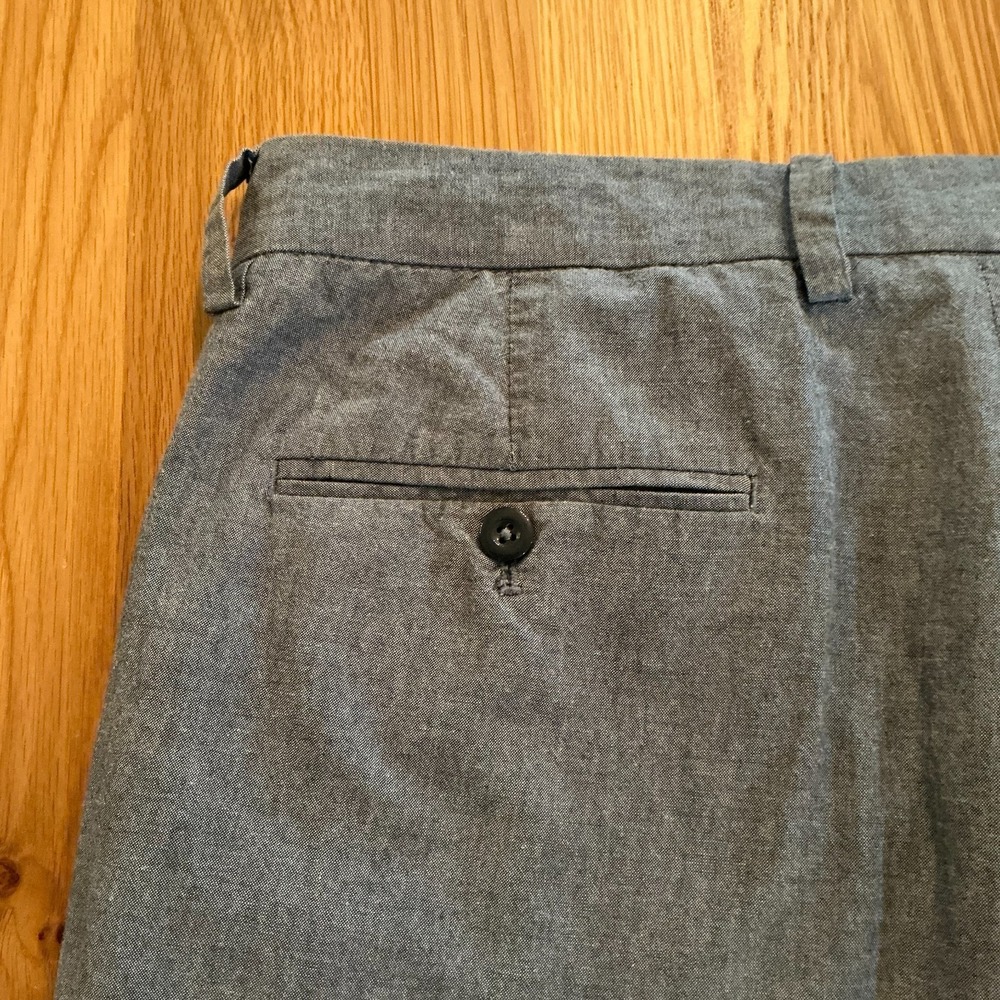 J.Crew Bedford Pants Mens 34 Blue Chambray Cotton Chino Flat Front Style - Picture 5 of 11